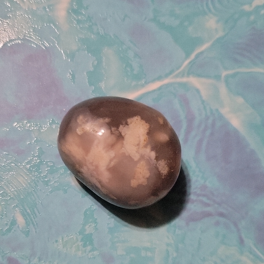 Polished Flower Agate Palm Stone